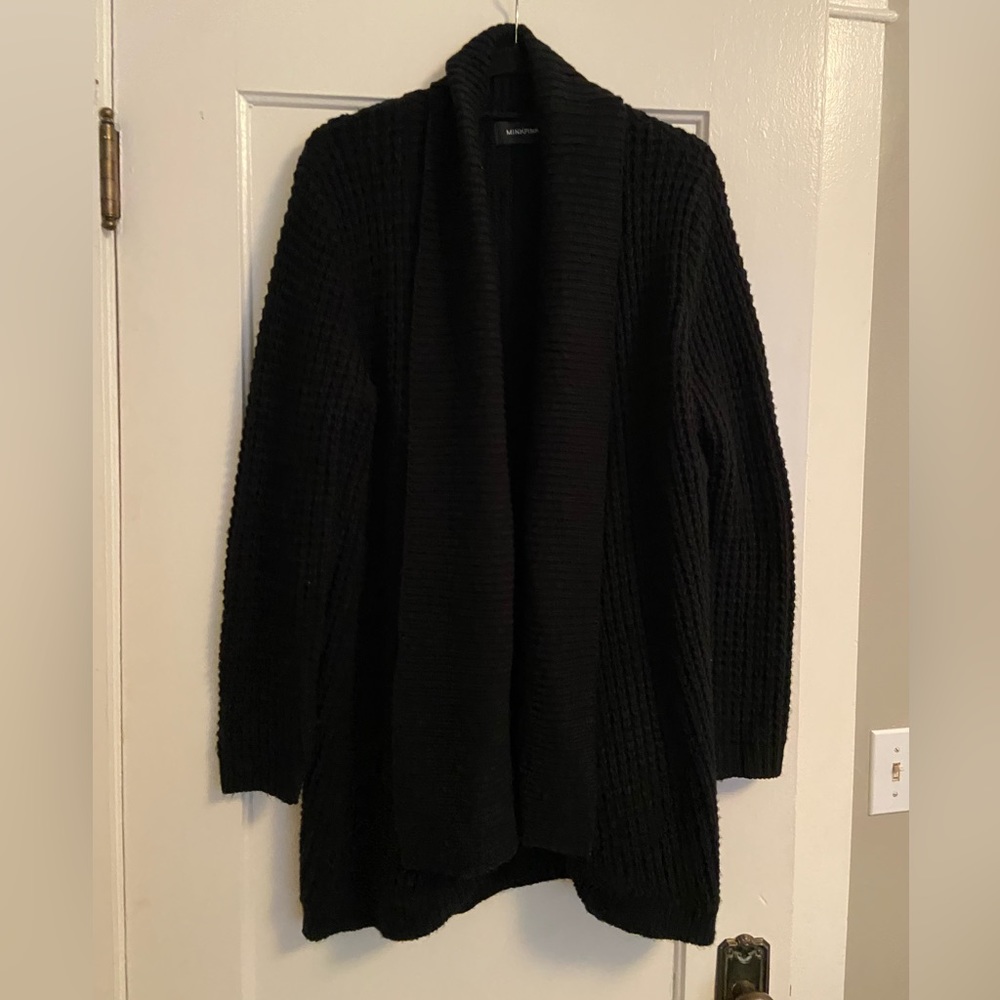 Black MinkPink oversized chunky cardigan 🖤✨